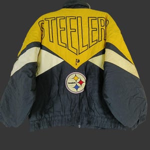 Vintage Pittsburgh Steelers NFL Football Large Jacket American Football Pittsburgh Steelers Embroidery Windbreaker Steelers Jacket Size L