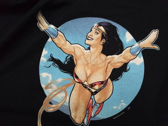 Vintage Wonder Woman DC Movie Supergirl Black XXL… - image 4