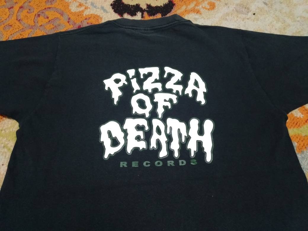 Vintage Pizza of Death Japanese Record Black Medium T Shirt Music
