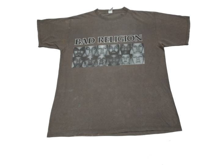 Vintage 1990 Bad Religion American Punk Rock Band Brown Xlarge T