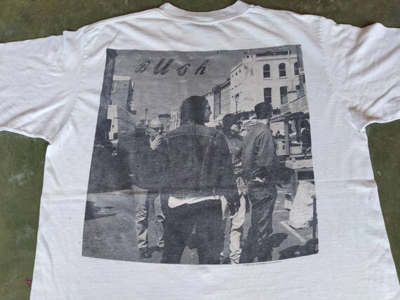90s bush rock band tour Tシャツ Vintage 90's Bush English Rock Band White Large T Shirt Genre