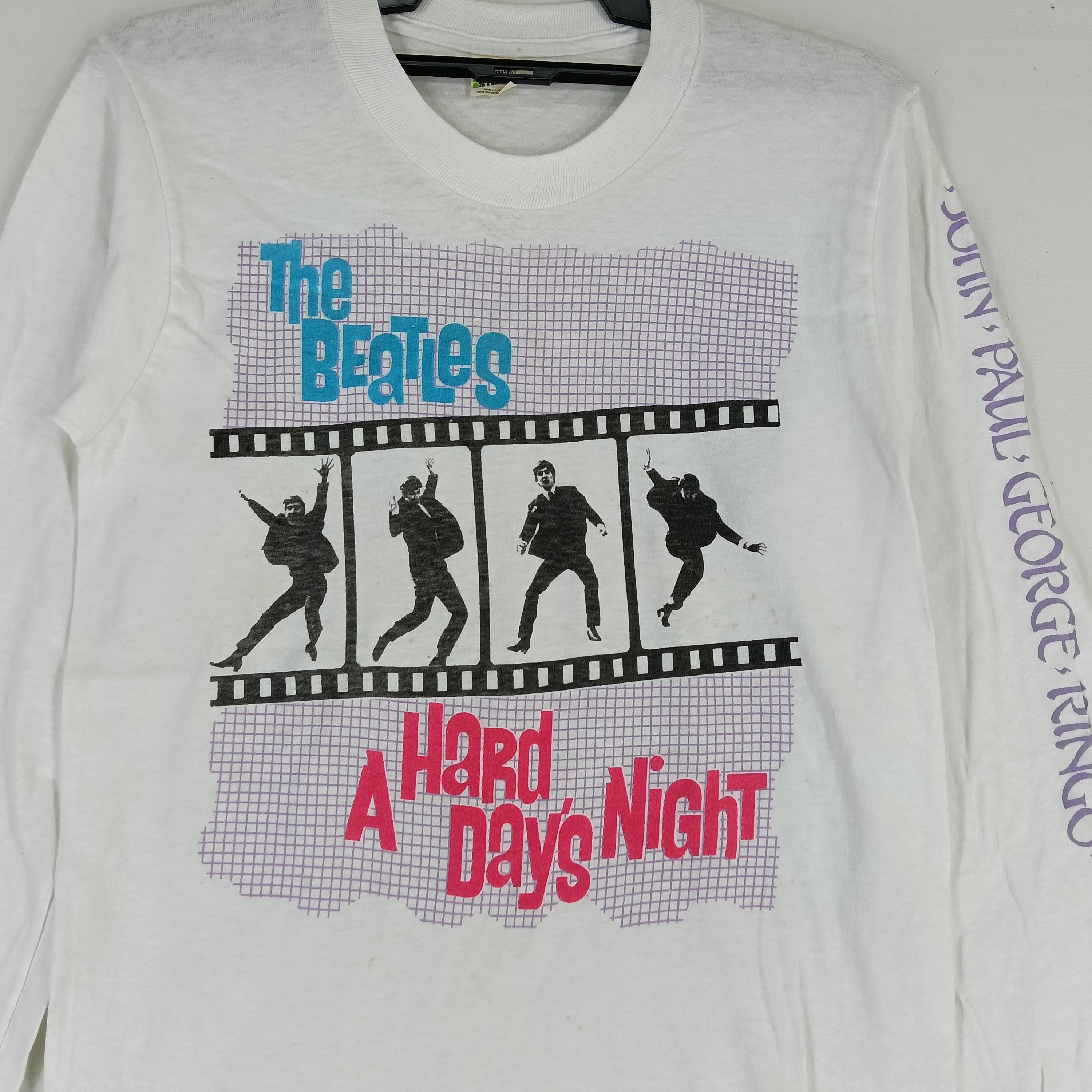Vintage 80's the Beatles Band White Small T Shirt the Beatles Long