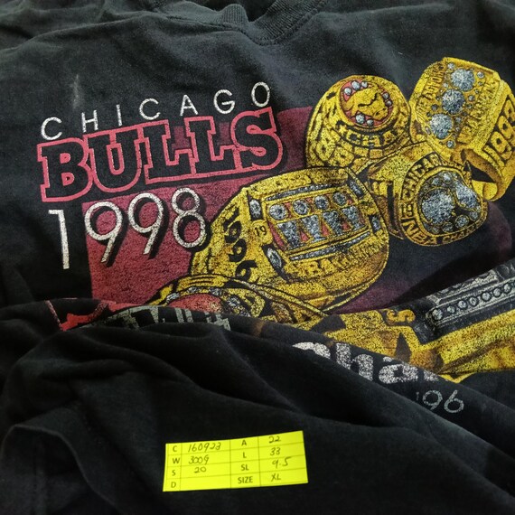 Vintage 90's Chicago Bulls 1998 Basketball Champions Black Xlarge