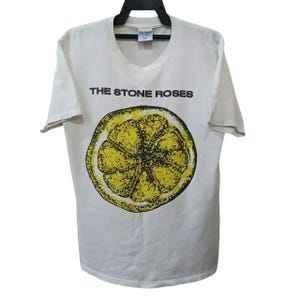 Vintage 90er The Stone Roses Indie Britpop Weiß Medium Band Band T Shirt Stone Roses Lemon Rock Tees Genre Musik Konzert Size M