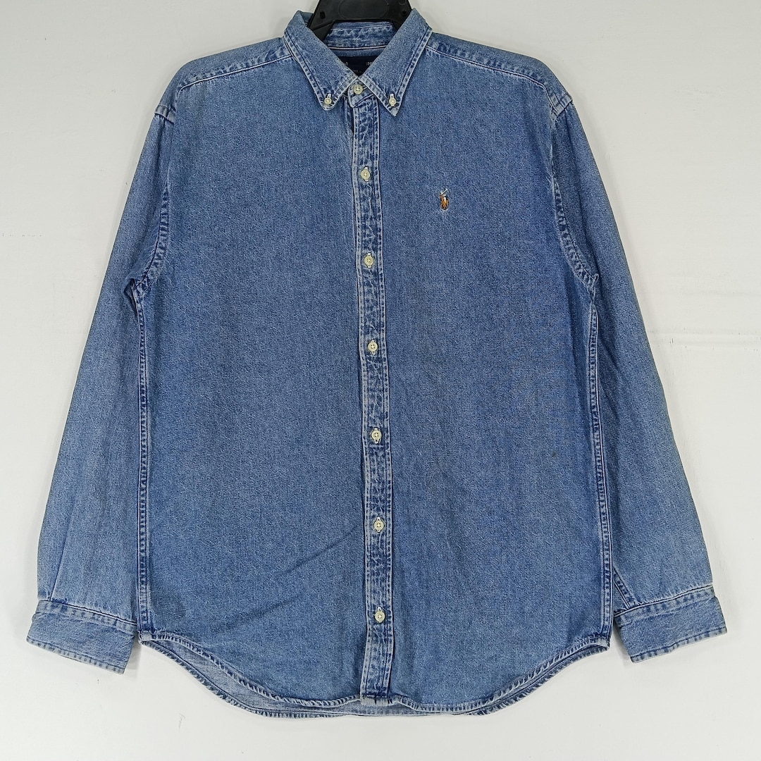 トップス 80's 90's VNTG POLO COUNTRY DENIM BD USA POLO COUNTRY RALPH LAUREN 80s 90s Old Long sleeve Denim
