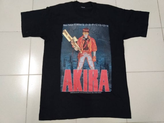 Vintage 90's Akira Anime Kaneda Tetsuo Black Large T Shirt Tees