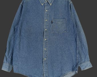 Vintage Polo Country Ralph Lauren Jeans Shirt Large 90s Polo Pony
