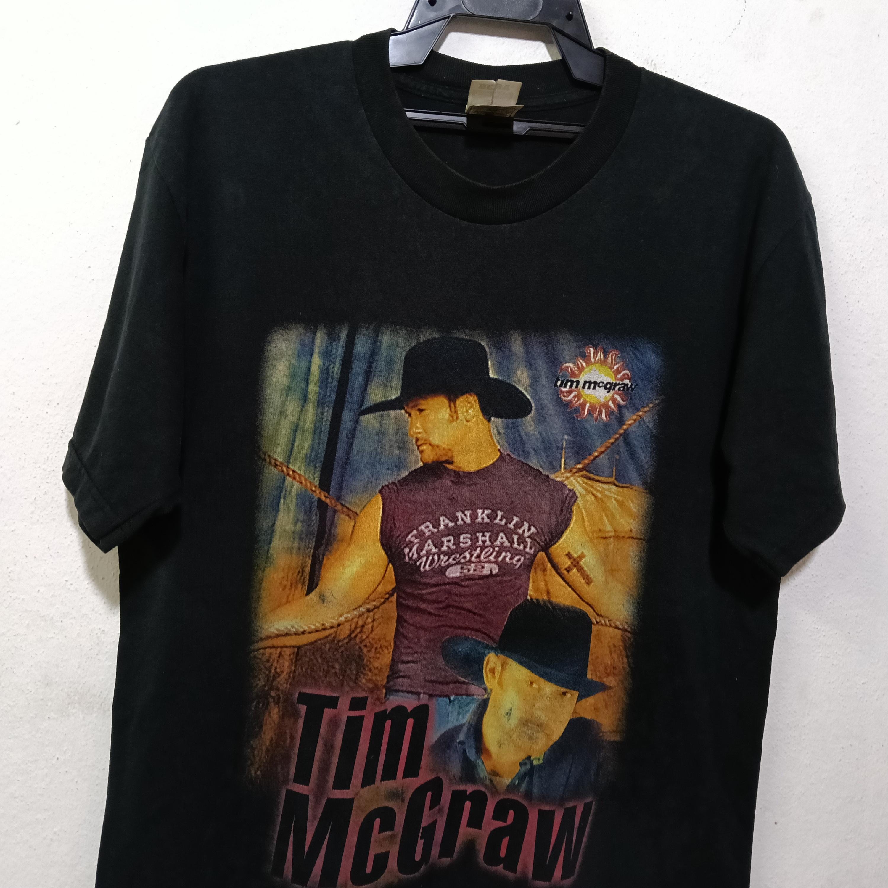 Vintage Y2K Tim Mcgraw American Country Singer Black Large T Shirt