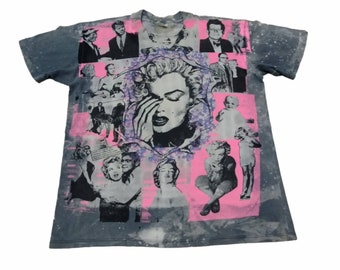 Vintage 90's Marilyn Monroe American Actress Singer  Mosquitohead Acid Wash Large T Shirt Blonde Bombshell Music Rock Shirt Tee Size L