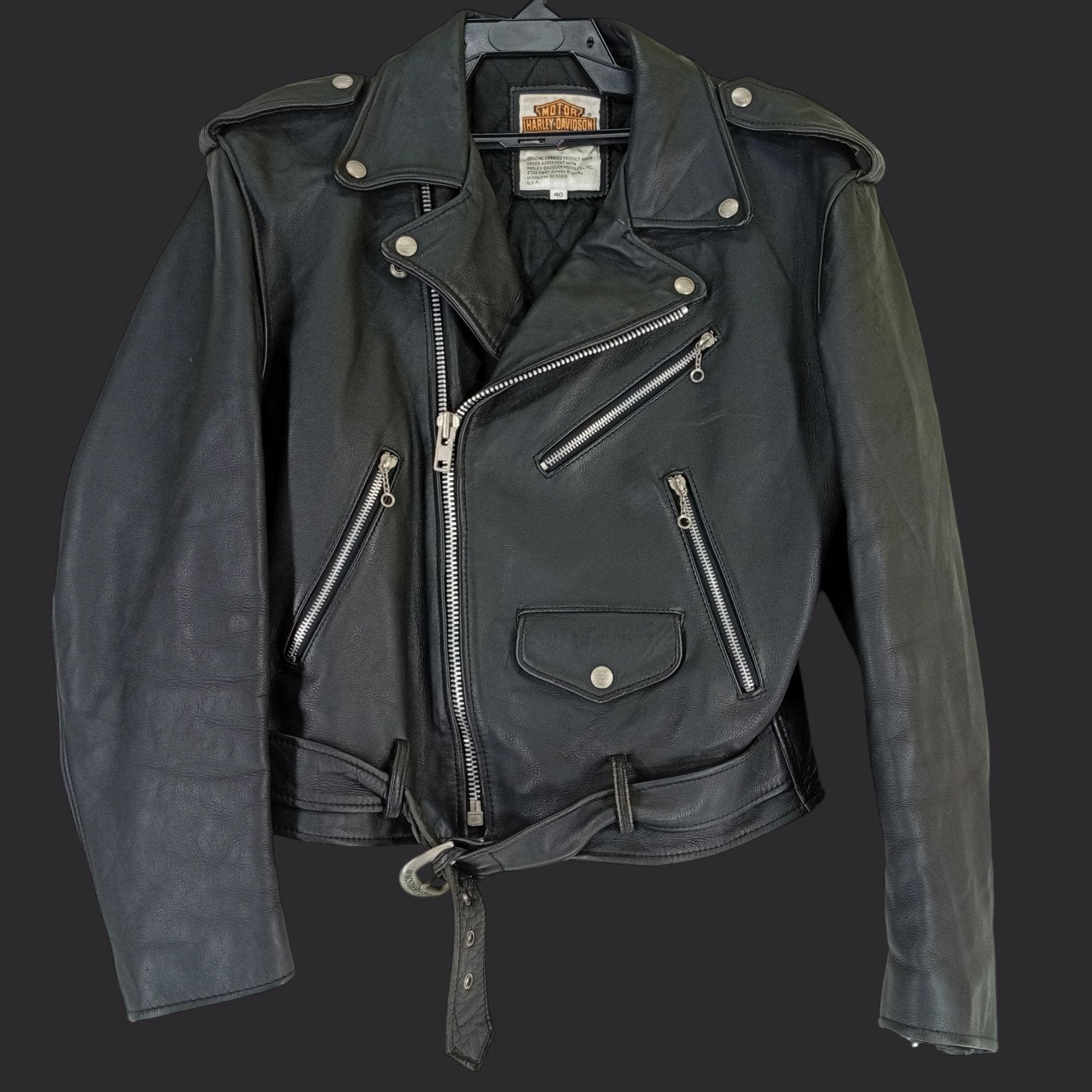 Vintage Harley Davidson Leather Motorcycle Jacket W/embossed Eagle  display picture 1