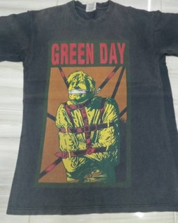 Vintage 90's Green Day Band Rock Punk Black Medium Tour T Shirt