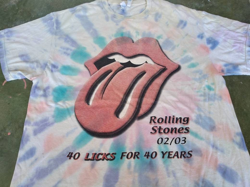 Vintage 90's the Rolling Stones English Rock Band Tye Dye Xlarge T