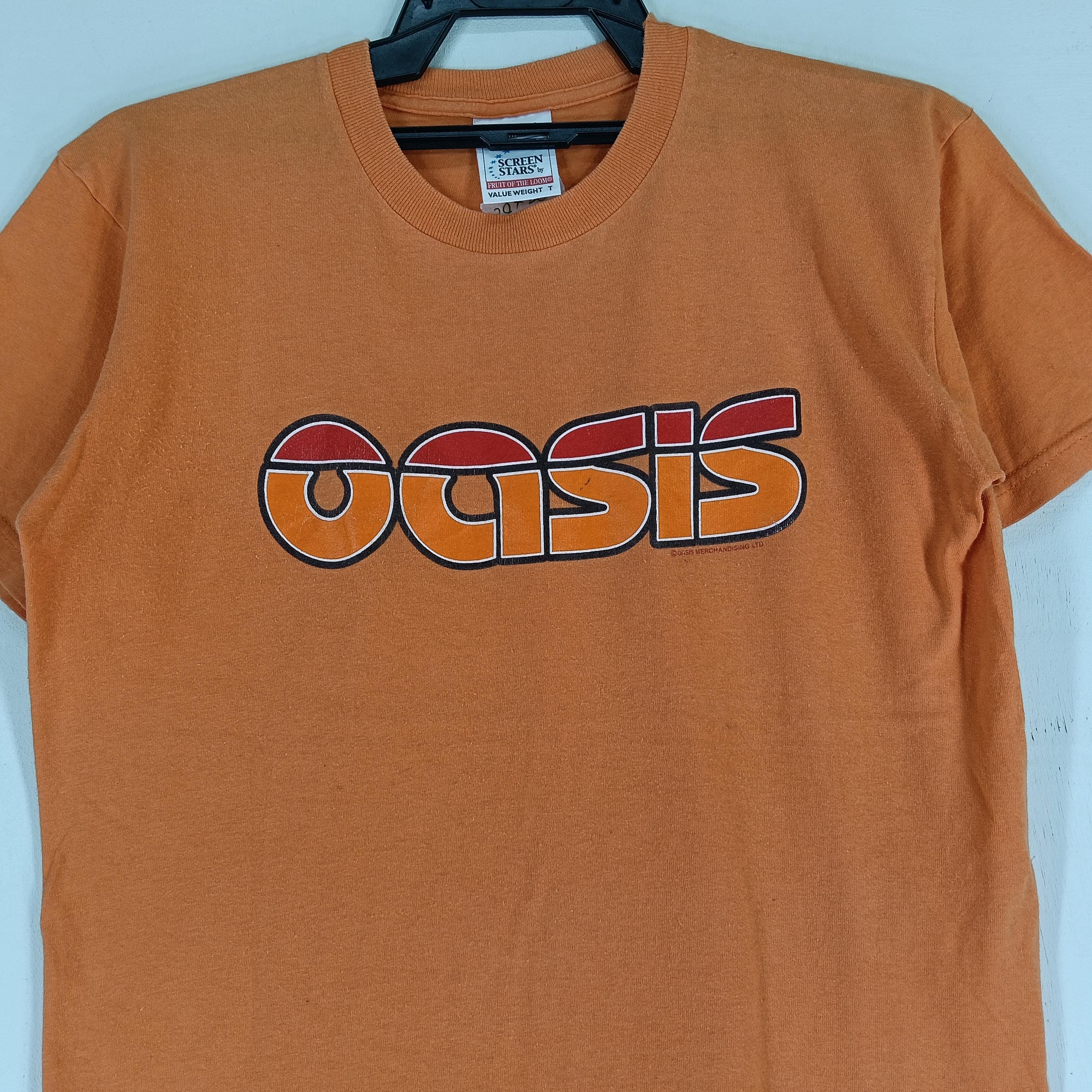 Vintage 90's Oasis English Rock Band Orange T Shirt Shirts Genre