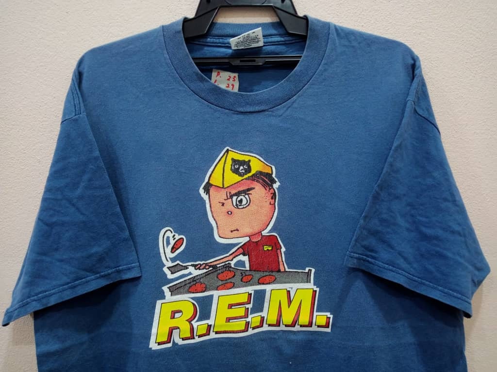 Vintage 90's Rem American Band Blue Xlarge T Shirt REM Band Genre