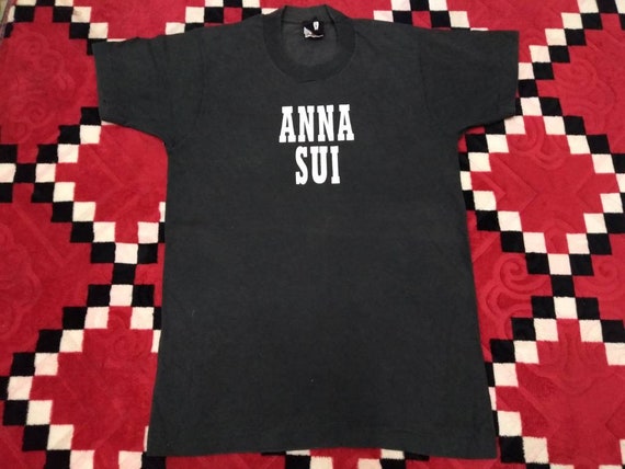 Vintage 90's Anna Sui Spell Out T Shirt Women Perfume American
