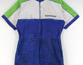 Vintage 90's Kawasaki Motorsport Coverall Medium Multicolor Jdm