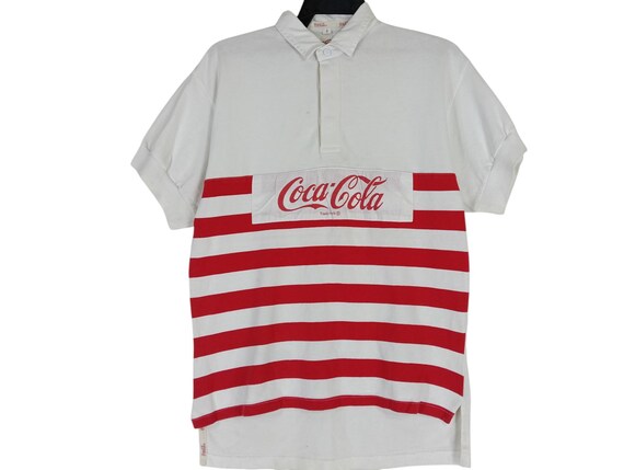Vintage 1986 Coca Cola Shirt Stripe Medium 80's Coca Cola