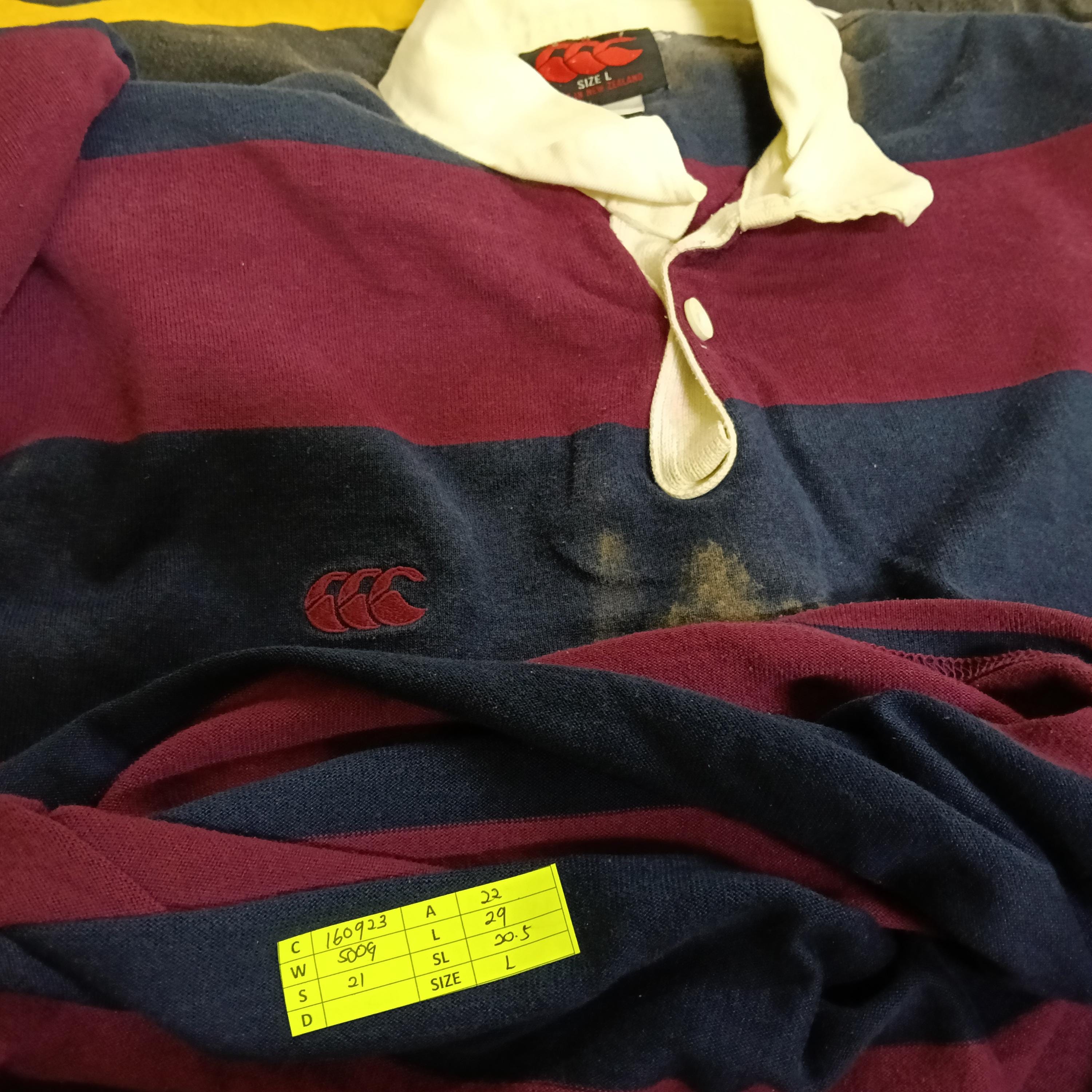 Chemise Vintage Canterbury London Scottish Rugby - Années 90, Manches Longues, Bleu/rouge, Taille L