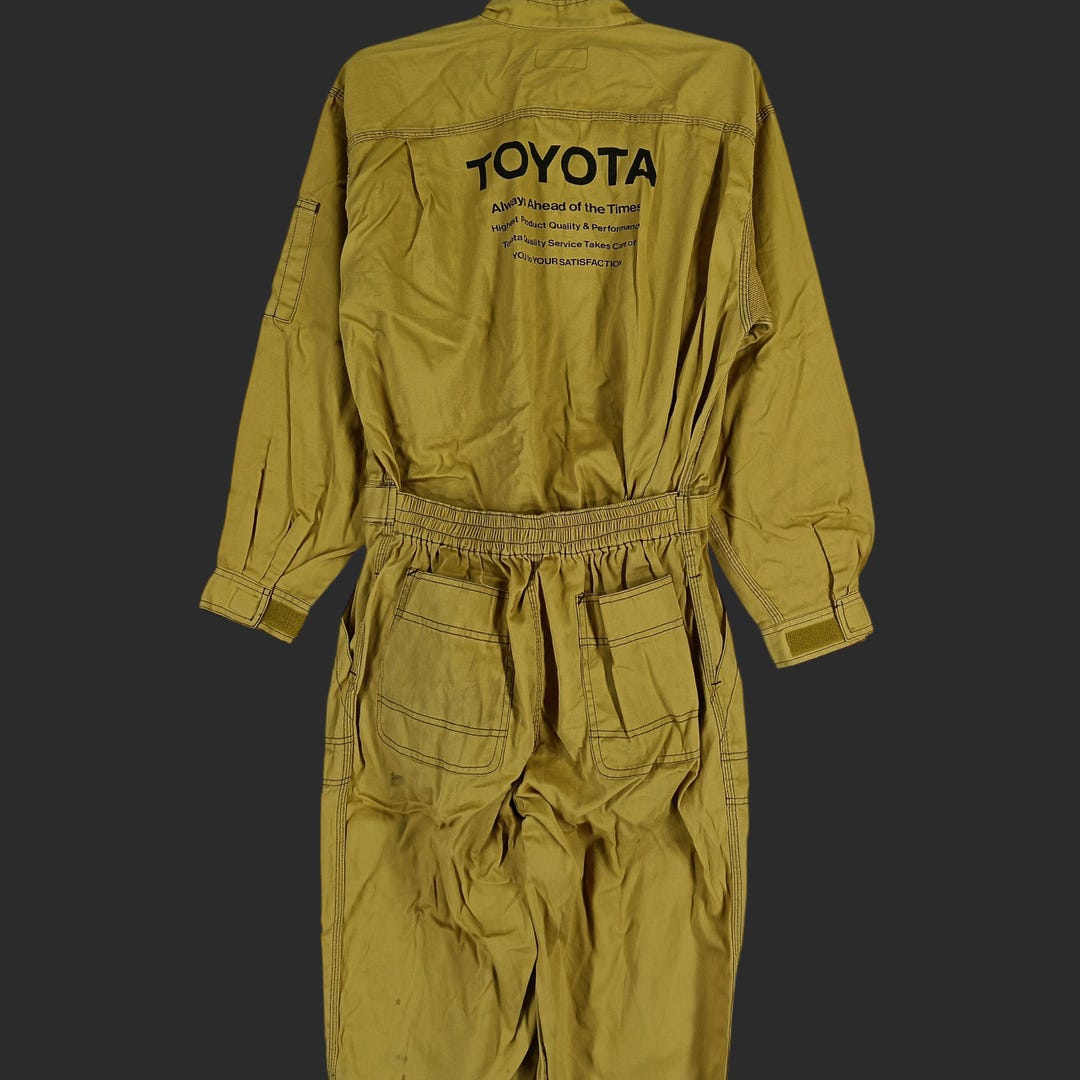 非売品 TOYOTA TECNO トヨタ テクノ ジャケット Lサイズ MA1 Vintage 90s Toyota Tecno Japan Yellow Coveralls Large Toyota