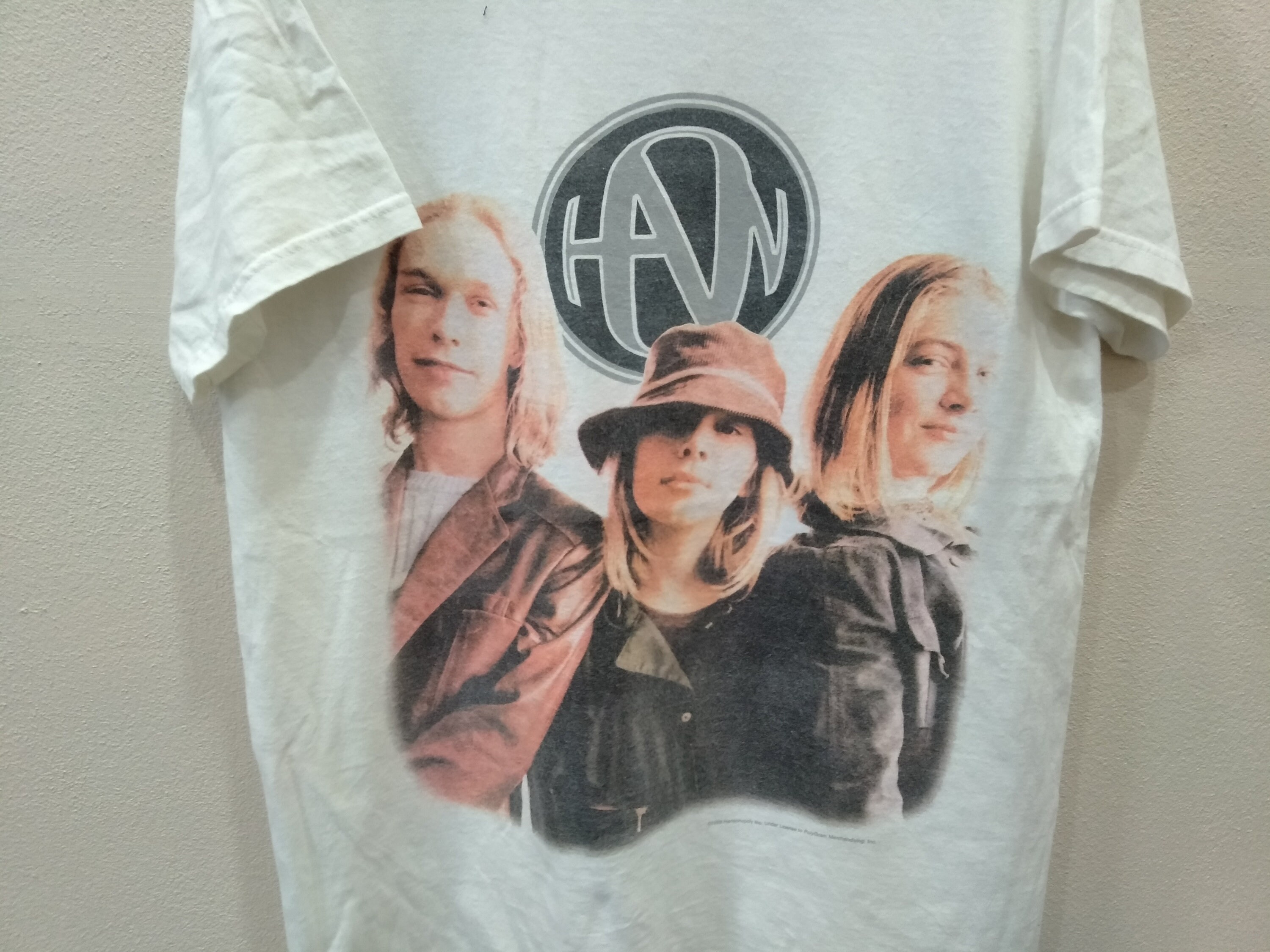 Vintage 90's Hanson American Pop Group Band White Medium T Shirt