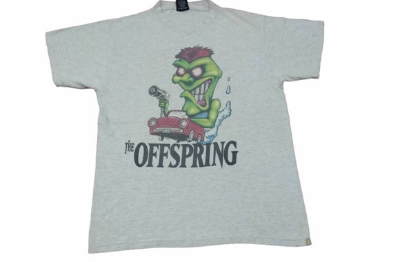 Vintage 90's the Offspring Skull Band Black Gray Large T Shirt