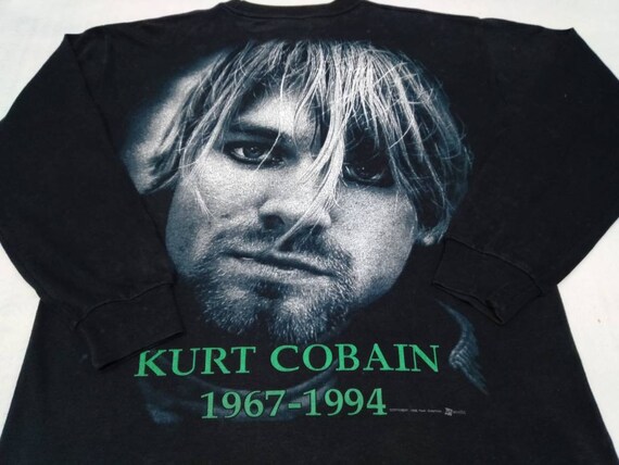 Vintage 90's Kurt Cobain Nirvana Vocalist Black Large T Shirt