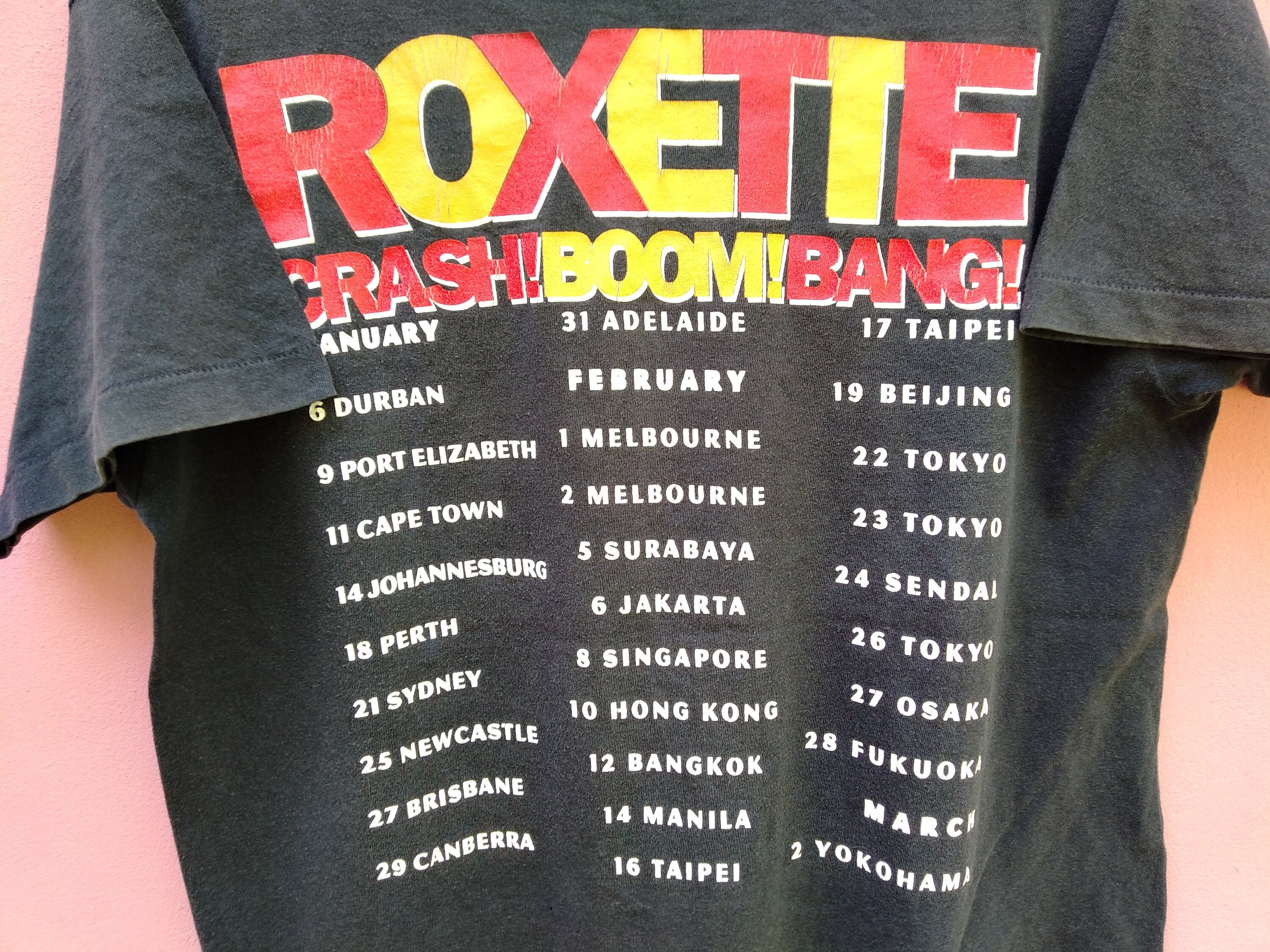 Vintage 90's Roxette Swedish Pop Rock Duo Band Black Large T Shirt