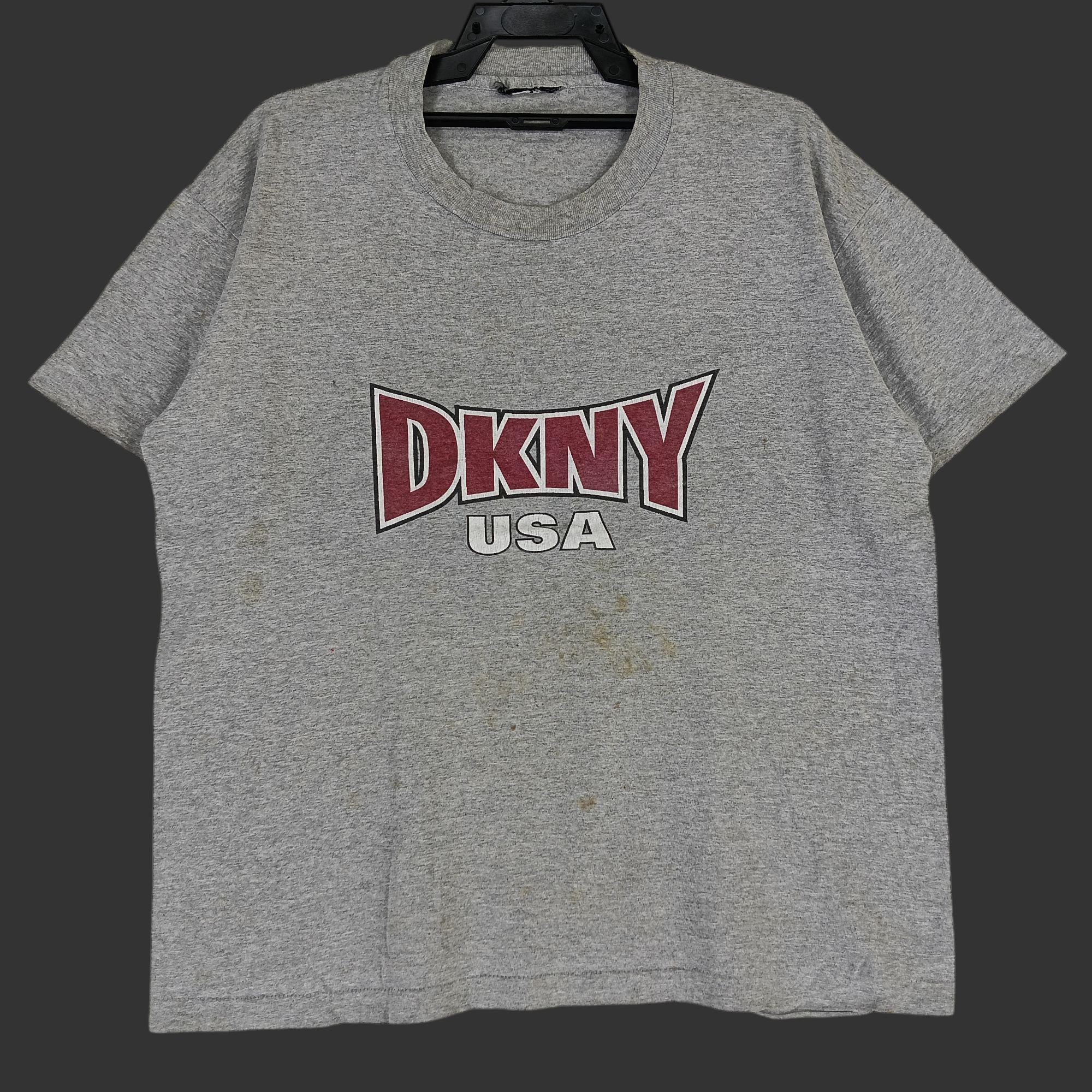 Vintage 90's Dkny Usa Grey T Shirt Large Dkny Sport Jeans Casual