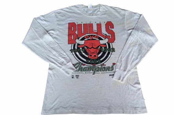Vintage 90's Chicago Bulls Eye Champions Long Sle… - image 1