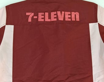 Vintage 7-eleven Workers Shirt Medium Vtg Japan Seven Eleven