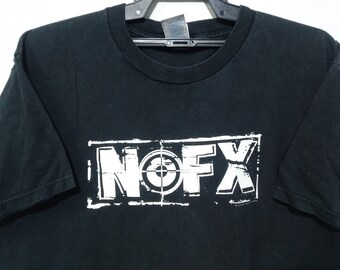 NOFX ブラック ロンT 00s ヴィンテージ Nofx パンクバンド ブラック ラージ Tシャツ Nofx