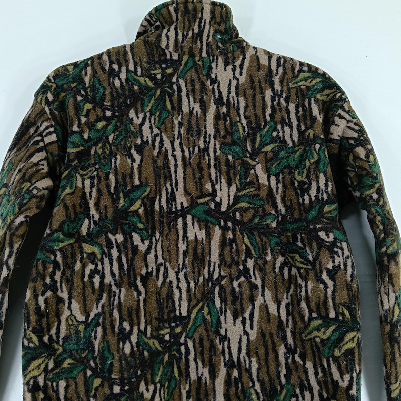 Vintage Bluebills Äkta Trädkamouflage Tröja Jacka Med Halv Dragkedja Liten Kamouflage Militärstil Jaktskog Mossy Oak T-shirt Storlek S bild 10