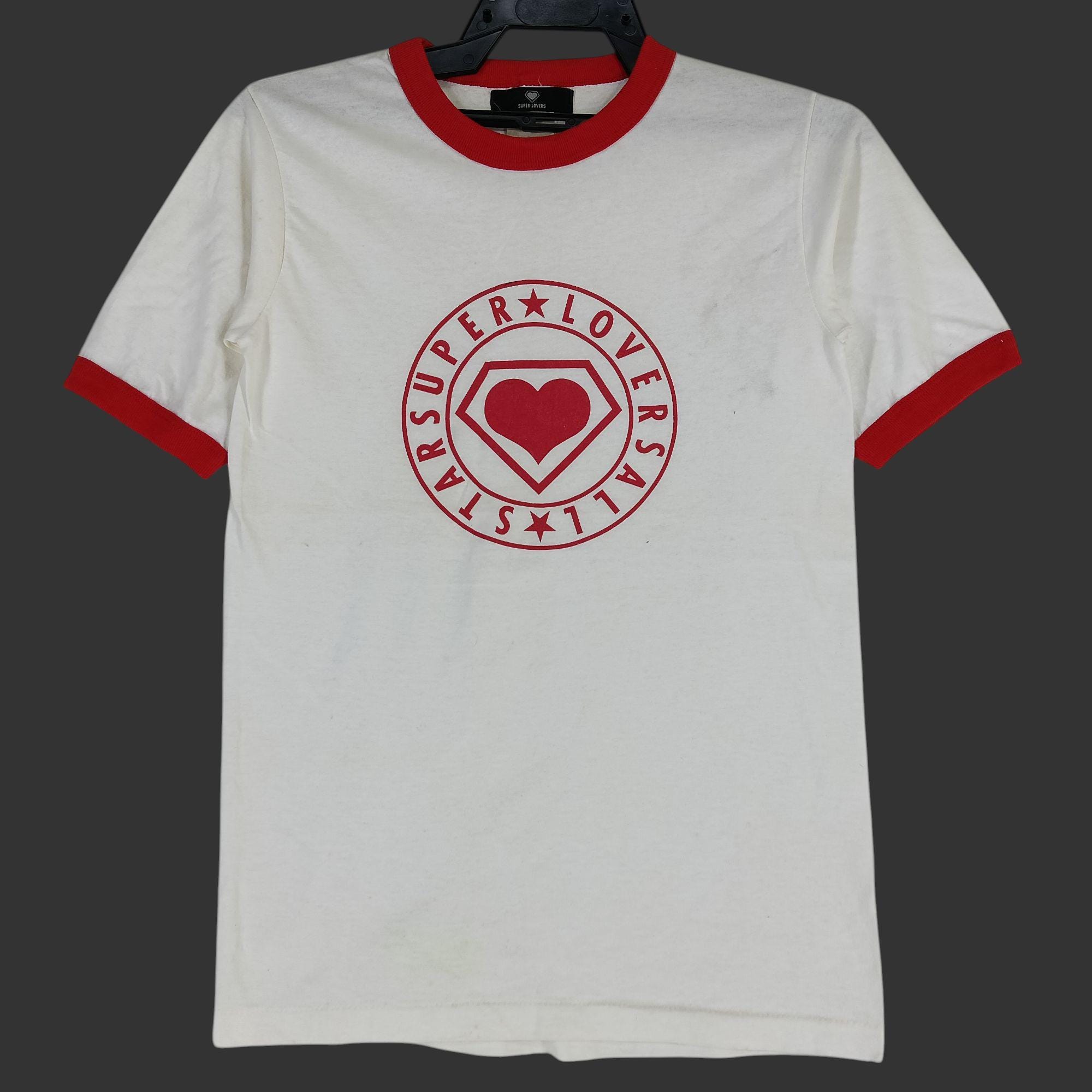 Vintage Super Lover Tokyo White Ringer Red Small T Shirt