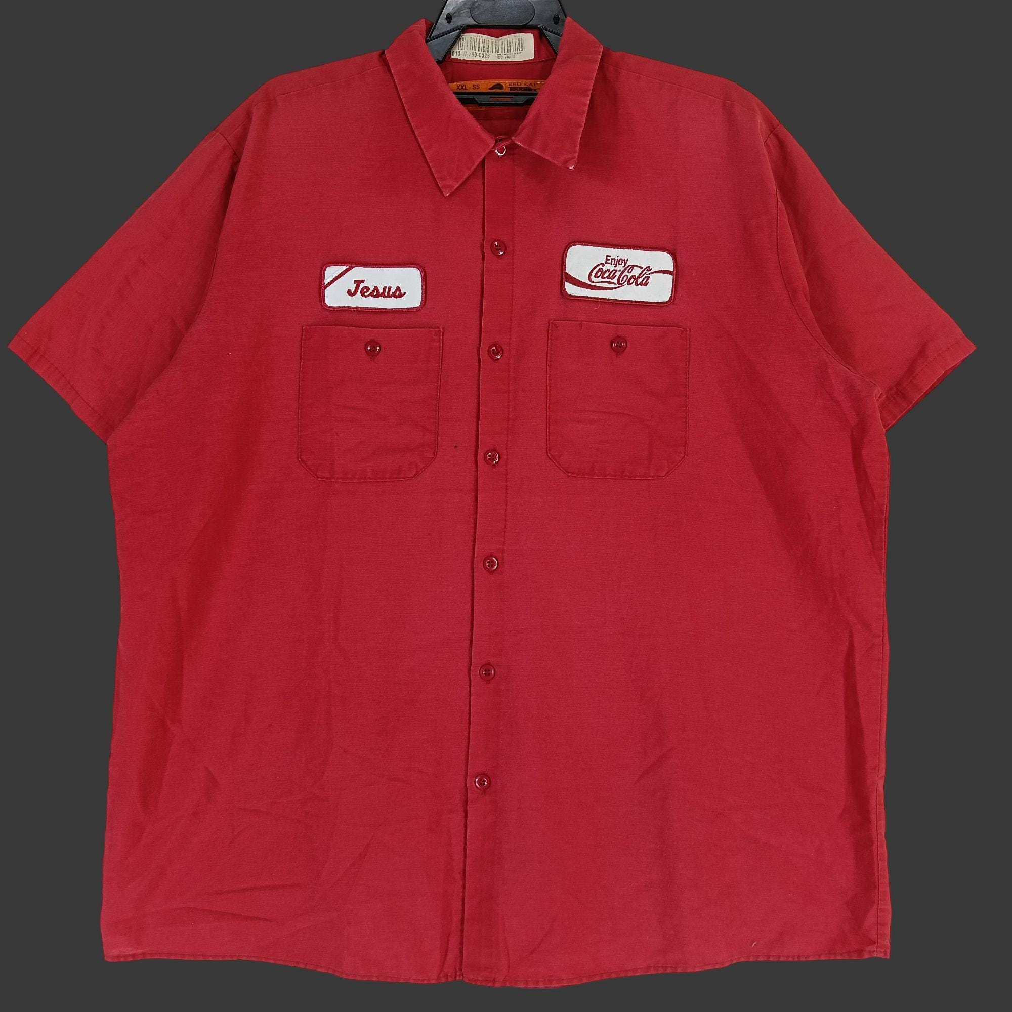 Vintage 90's Coca Cola Uniform Worker Red Shirt Xxlarge Coca Cola