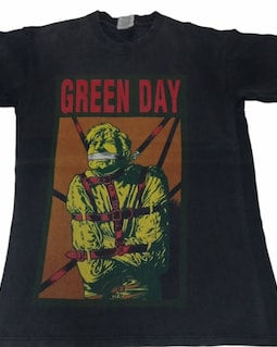 Vintage 90's Green Day Band Rock Punk Black Medium Tour T Shirt
