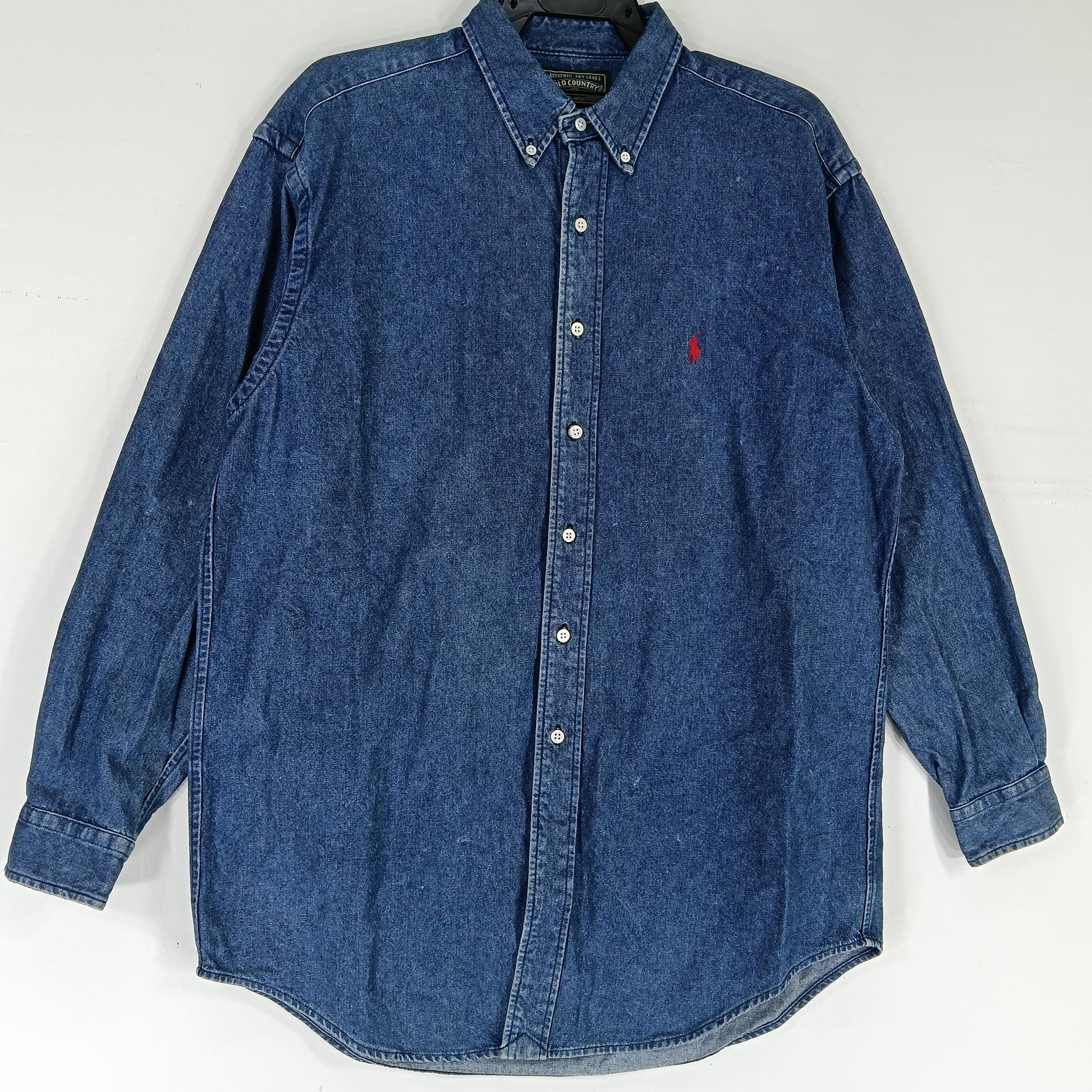 Vintage Polo Country Ralph Lauren Jeans Shirt Large 90s Polo Pony