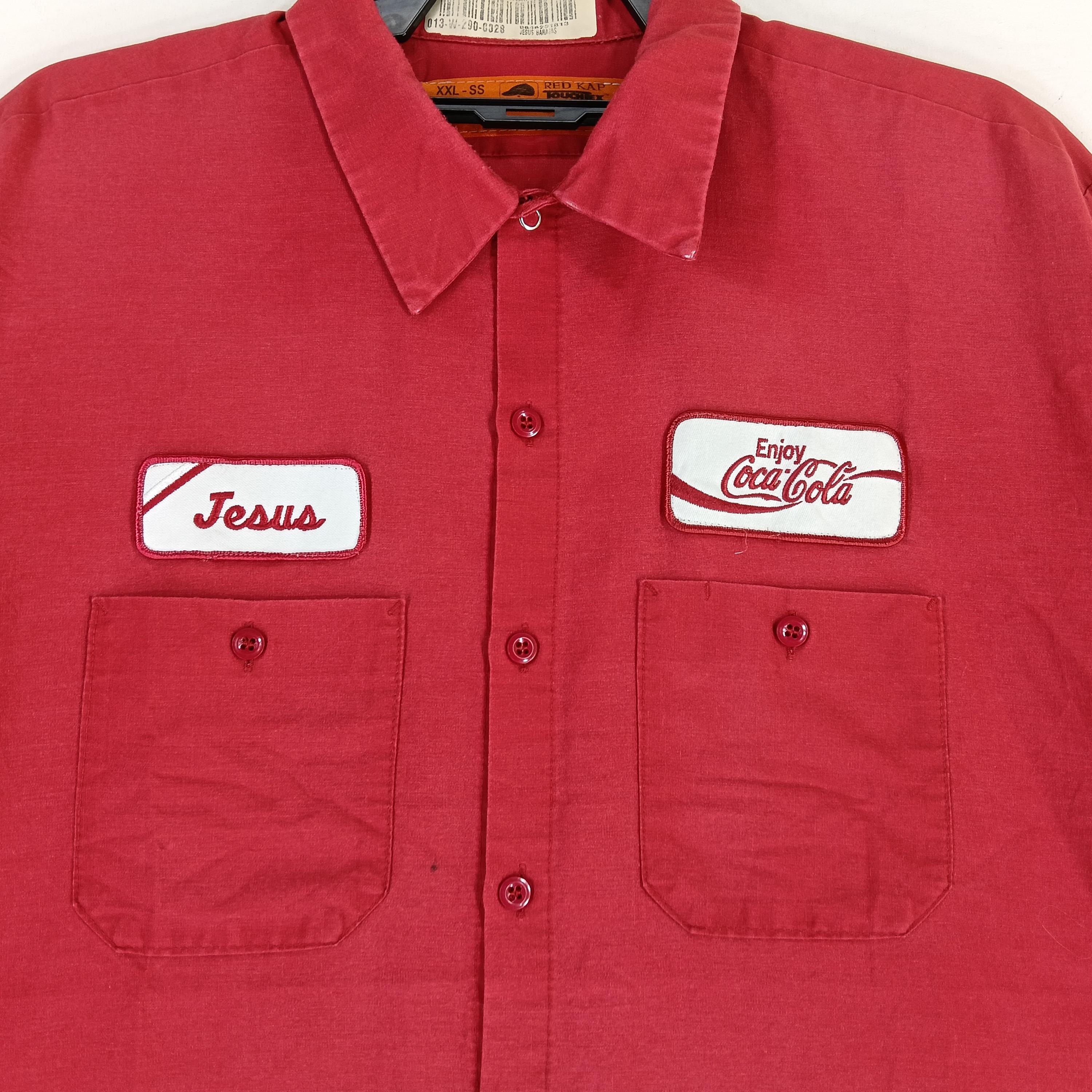 Vintage 90's Coca Cola Uniform Worker Red Shirt Xxlarge Coca Cola