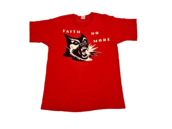 Vintage 90's Faith No More Band Red Medium T Shirt Cover Album