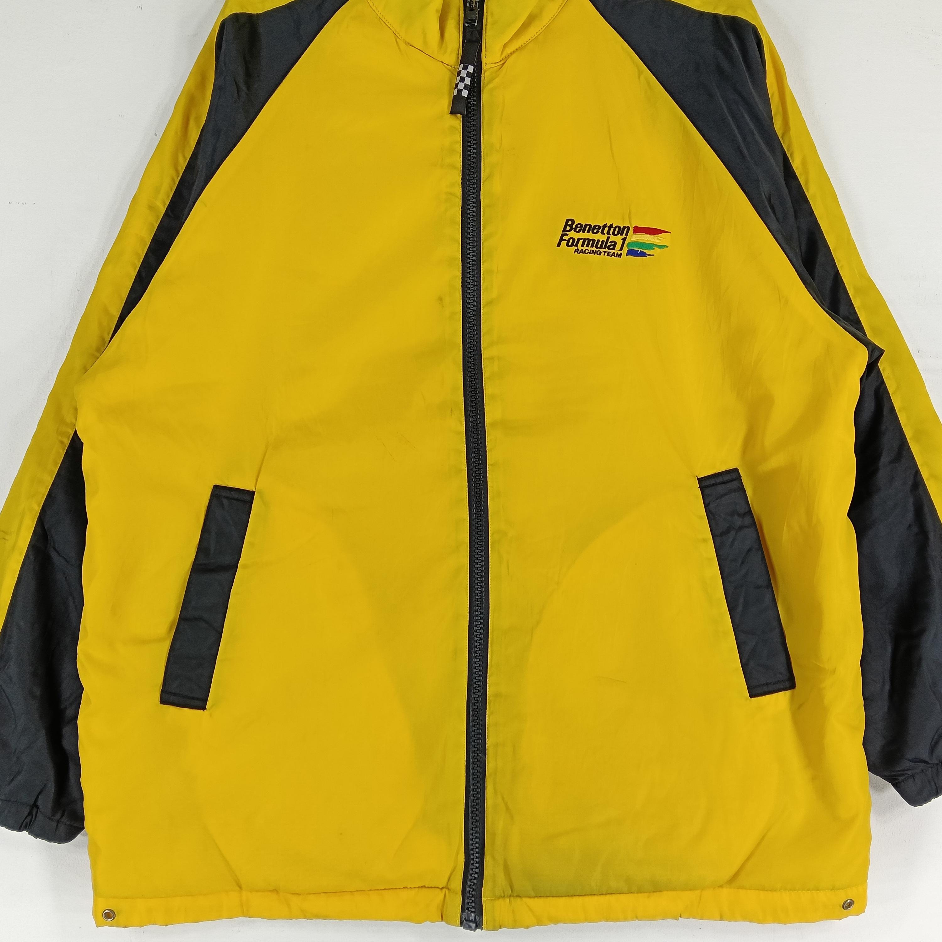 Vintage Benetton Formula One Windbreaker Yellow Black Jacket
