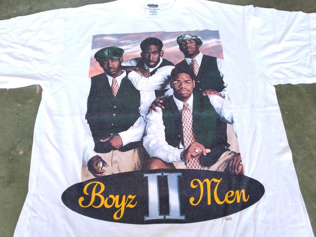 Vintage 90's Boyz II Men American Vocal Harmony Group White Large