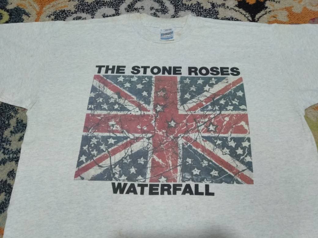 Vintage 90's the Stone Roses Waterfall Album Grey Xlarge T Shirt