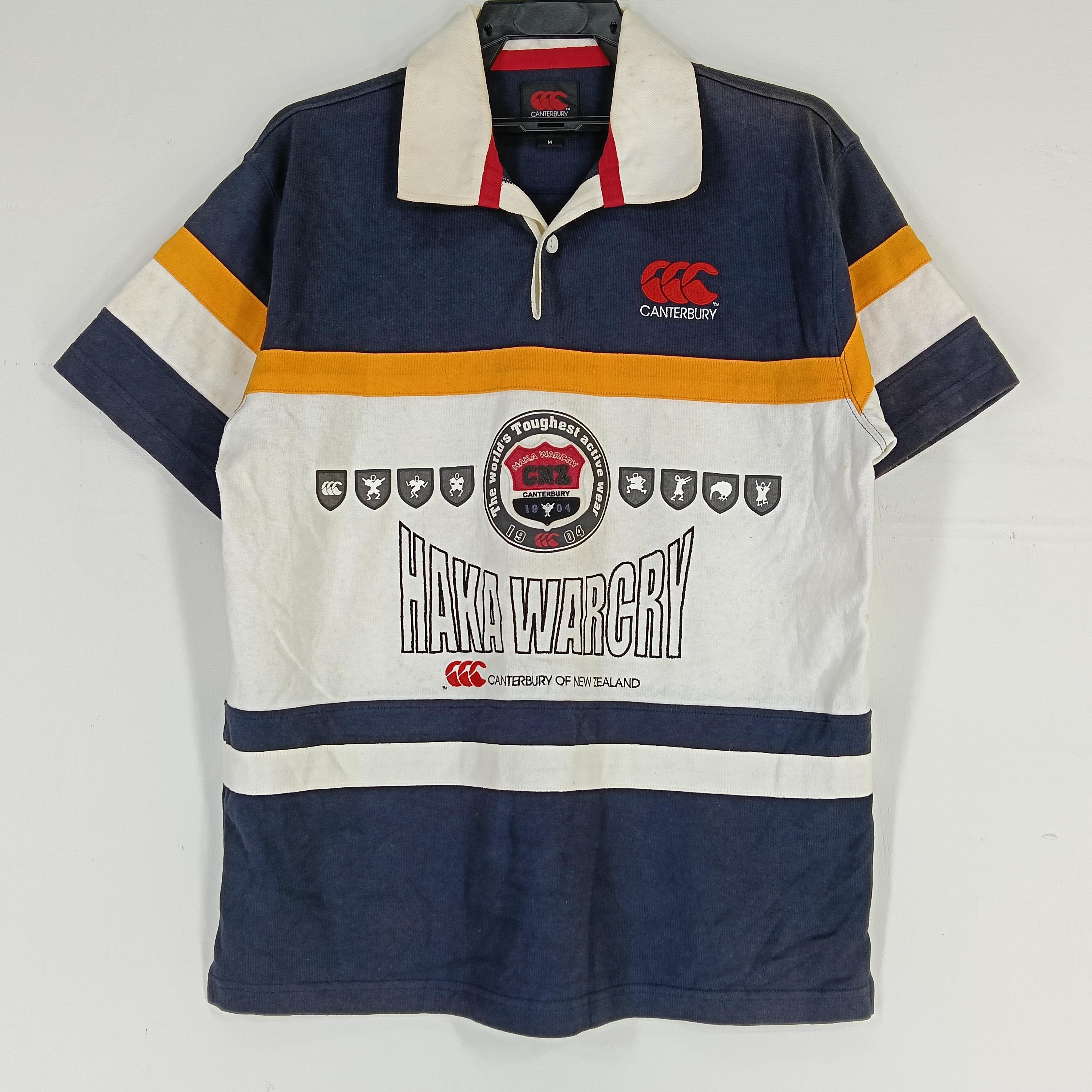 80s Canterbury 1987 W杯 ニュージーランド 優勝記念シャツ Vintage Canterbury of New Zealand Multicolor Haka Warch Polo Rugby
