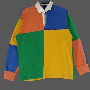 Vintage 90's Barbarian Rugby Multicolor Medium Polo Shirt