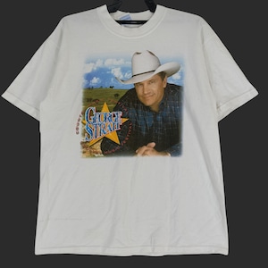 Vintage 90&#39;s George Strait American Country Singer White LargeT Shirt George Strait Annual Country Music Festival Concert Tour Size L