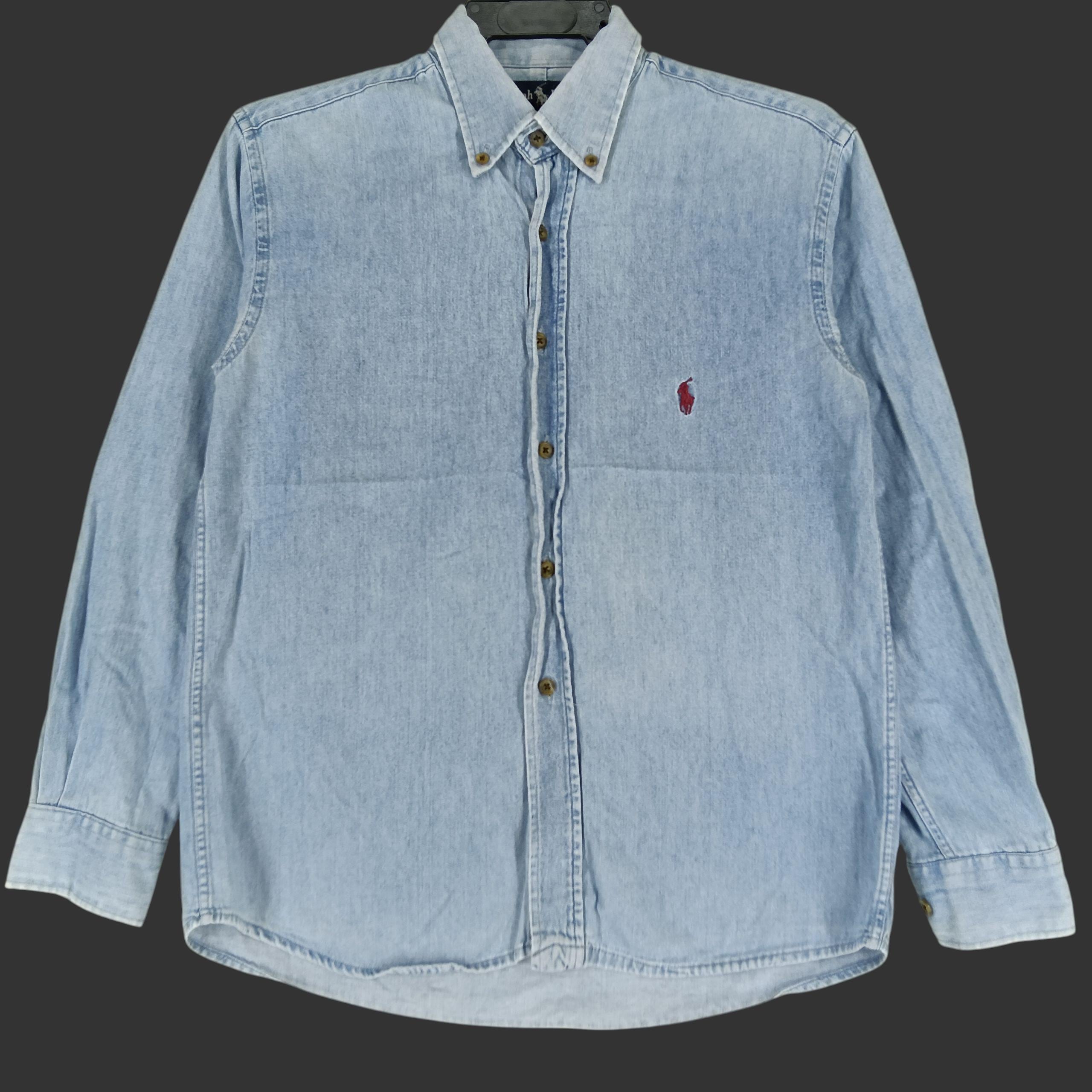 Vintage Polo Ralph Lauren Jeans Shirt Xsmall 90s Polo Pony Blue