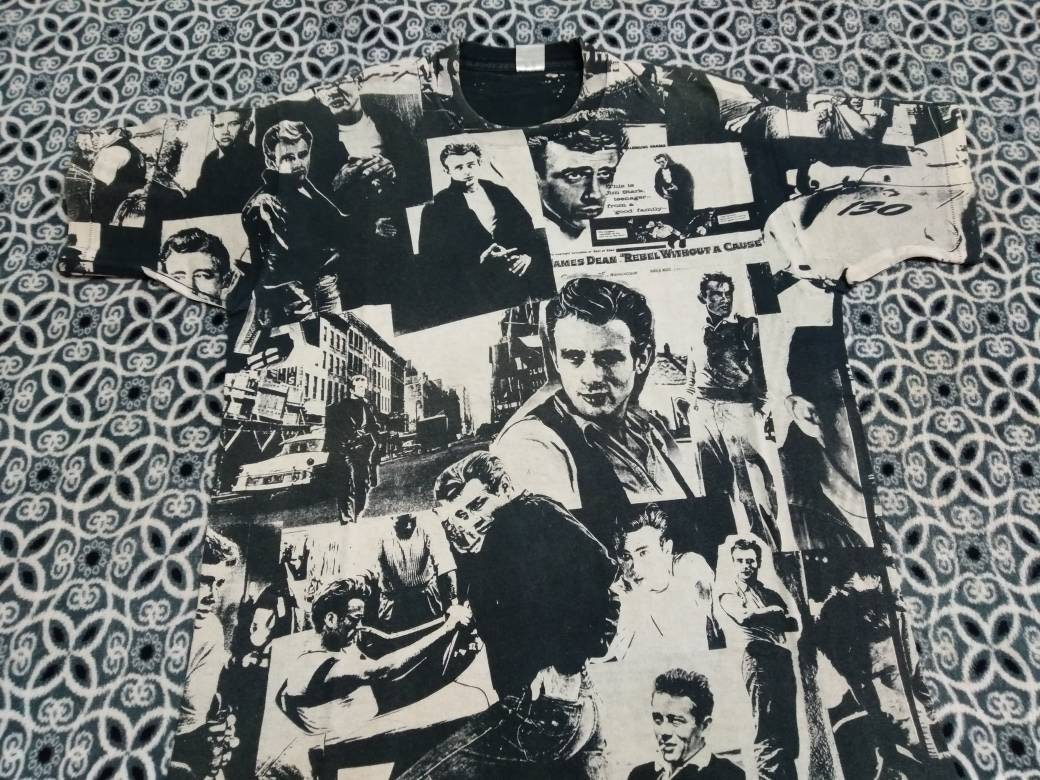 Vintage 90's James Dean American Actor Model Overprint White Large