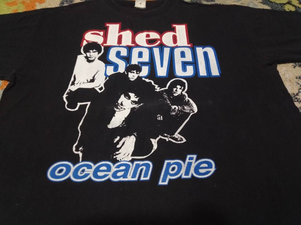 Vintage 90's Shed Seven English Alternative Rock Band Black Large