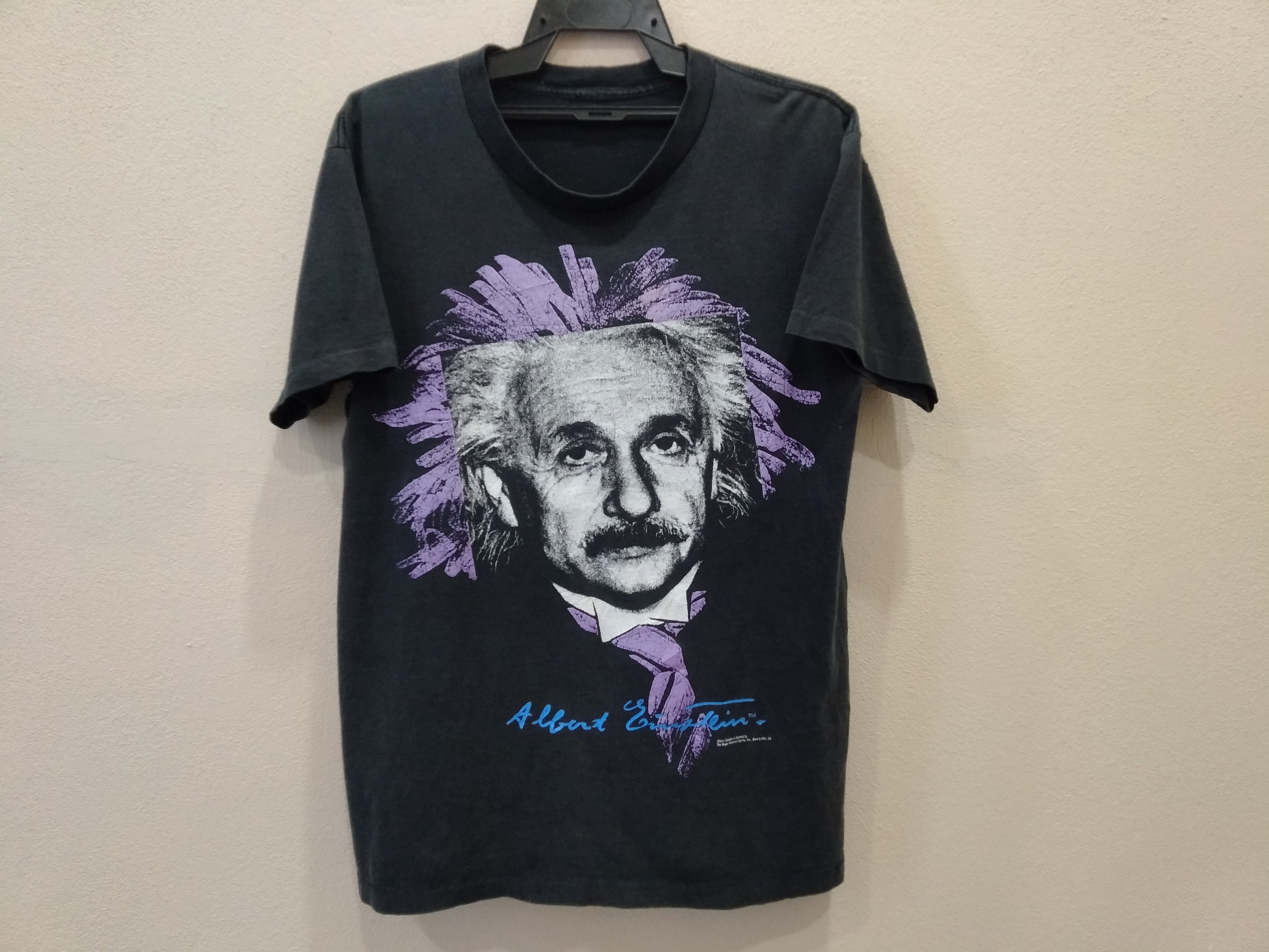 トップス 90s  Einstein Long t-shirt vintage Vintage 90's Albert Einstein Theoretical Physicist Medium Black T
