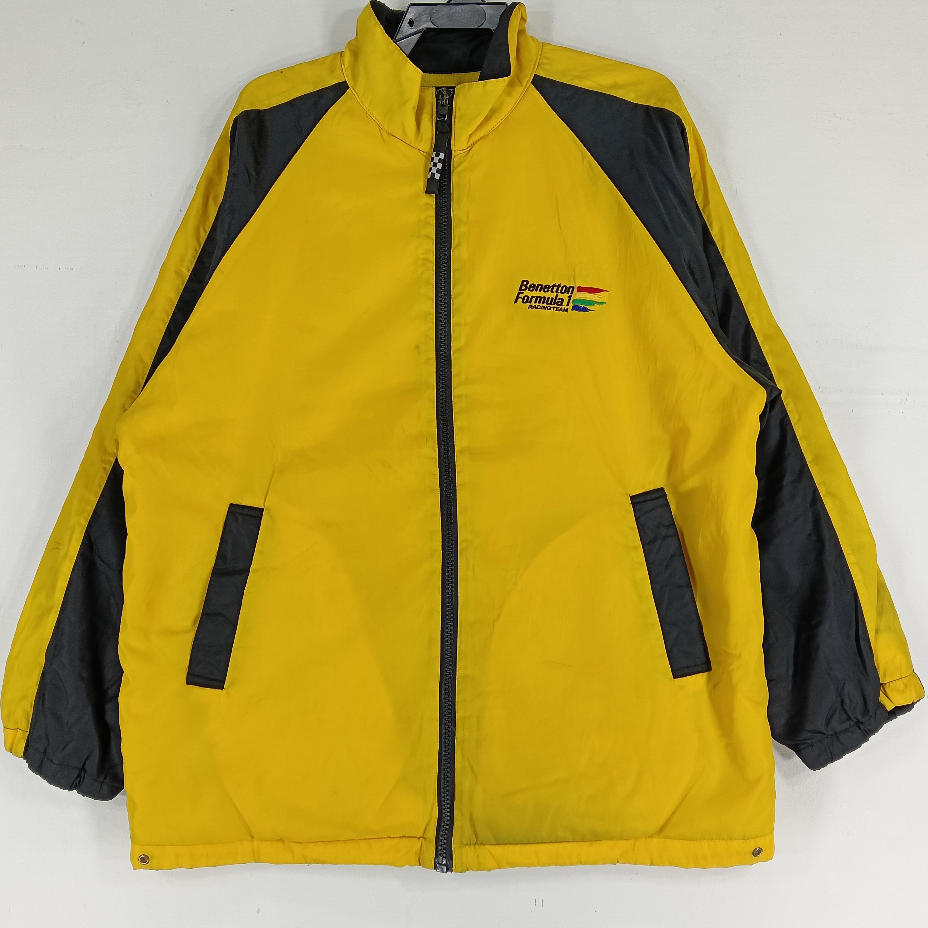 Vintage Benetton Formula One Windbreaker Yellow Black Jacket