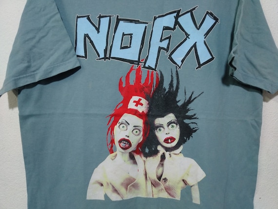 Vintage Nofx Punk Band Blue Large T Shirt Nofx American Rock Band
